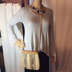 Fossil leather patchwork crossbody purse